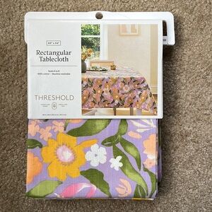 Threshold Spring Floral Rectangular Cotton Tablecloth 84"x60" NWT